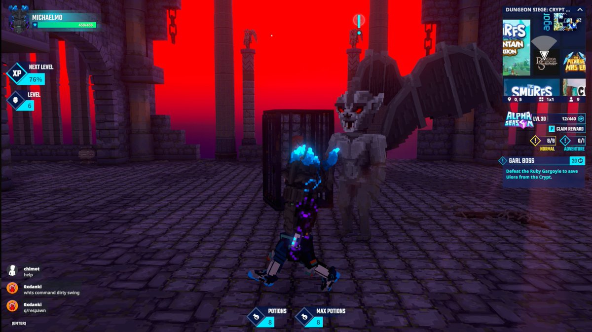 Face to face with the Gargoyle Boss in Crypt of the Sacred Blood in <a href="/TheSandboxGame/">The Sandbox</a>. Wish me luck in this epic showdown! 🗿⚔️ <a href="/SquareEnix/">Square Enix</a> register-landings.sandbox.game/alphaseason4-s… #TheSandbox #AlphaSeason4 #AS4SocialChallenge