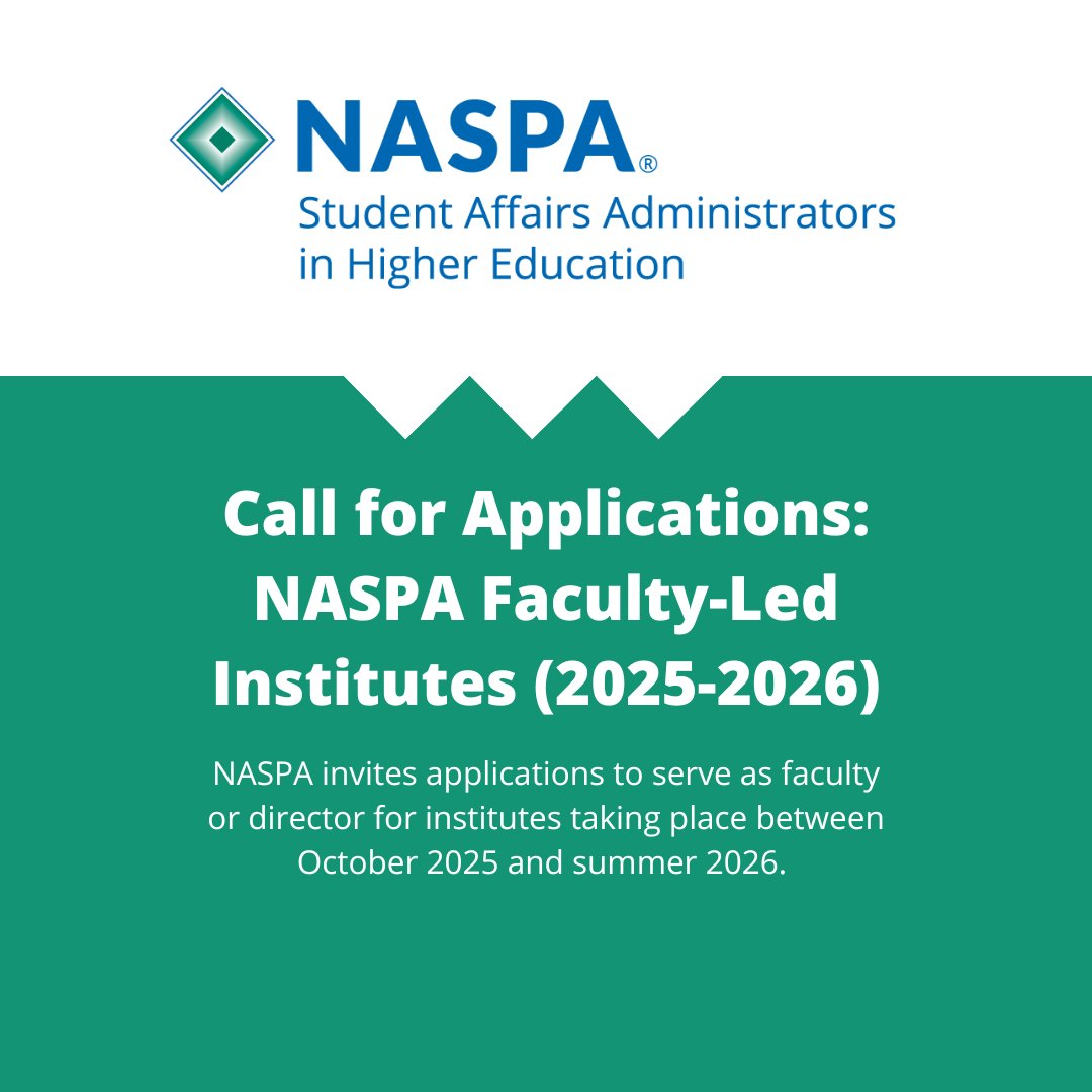 NASPAtweets's tweet image. Institutes are key learning opportunities for professionals and owe their value to the volunteer faculty and directors. Want to serve in one of these key roles for an upcoming institute?

🔗 Learn More: bit.ly/3CJELOT
⏱️ Current Round Closes Dec. 2

#sapro #highered