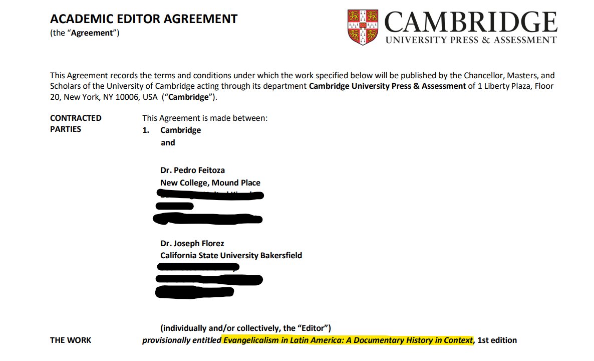 Joseph Florez and I signed today with <a href="/cambUP_History/">Cambridge University Press - History</a> the contract of our forthcoming collection 'Evangelicalism in Latin America: A Documentary History in Context.' We hope it will be a valuable resource for historians of religion in the Americas - watch this space!