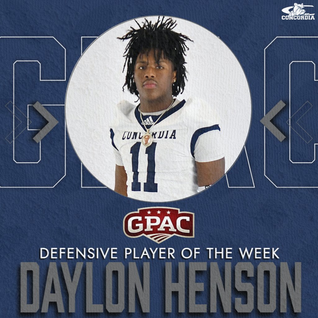 🏈 <a href="/DaylonHenson3/">Daylon “Smooth”🥷🏾 Henson</a> 

🏅 GPAC Defensive Player of the Week

📊 In 45-13 <a href="/CUNEFootball/">CUNE Football</a> win at Midland: 6 tackles (1 tfl), forced fumble, recovered fumble and interception.

🔗 cune.edu/athletics/team…
