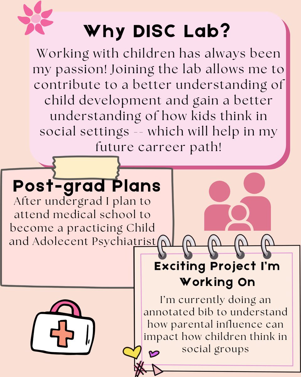 DISC_LabKids's tweet image. 🌟RA Spotlight: Grace Vella🌟
Meet Grace, a Senior from Rockford, IL majoring in Psychology and on the pre-health track 🎓 She is excited to work with our research participants and better understand development 🧠
💡Bonus Fun Fact: Grace started as an Elementary Education Major