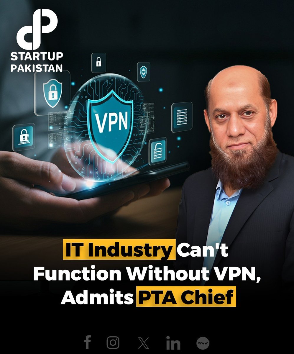 PakStartup's tweet photo. Pakistan Telecommunication Authority (PTA) Chairman Major General (retd) Hafeezur Rehman highlighted the critical role of Virtual Private Networks (VPNs) in the industry, acknowledging that many businesses cannot function without them.
#PTA #VPNRegistration https://t.co/G1ixguKx2S
