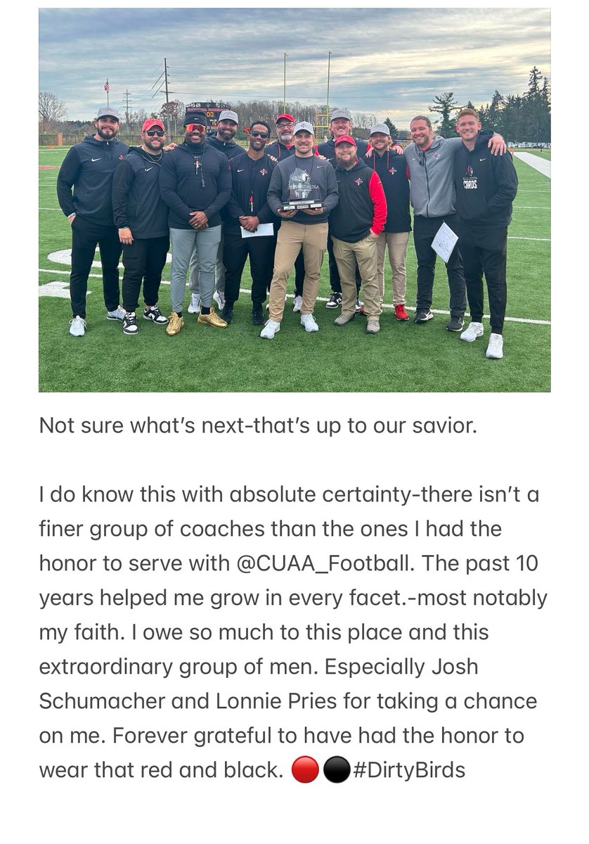 Earl Schumake III (@coachschumake28) on Twitter photo Culture of principles
Culture of competition
Culture of WE
β«οΈπ΄π#Dirtybirds <a href="/CUAA_Football/">Concordia Football</a> Culture of principles
Culture of competition
Culture of WE
β«οΈπ΄π#Dirtybirds <a href="/CUAA_Football/">Concordia Football</a>