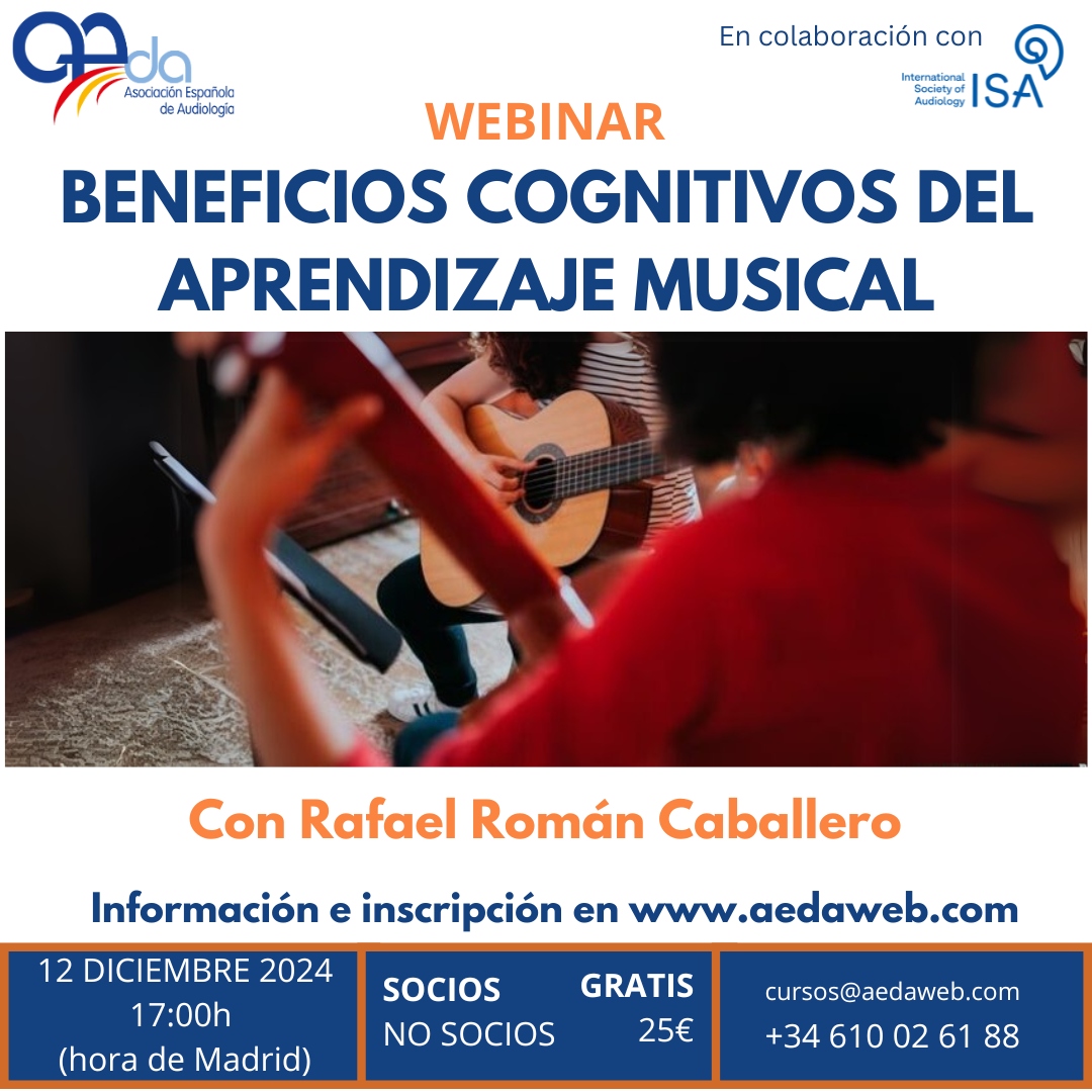 Asociación Española de Audiología (@aeda_audiologia) on Twitter photo Webinar #AEDAformación | 12 diciembre, 17h (Hora de Madrid) | Gratuito para socios <a href="/AEDA_audiologia/">Asociación Española de Audiología</a>
Con Rafael Román Caballero @rrarroca y Carlos Benítez Barrera.
En colaboración con la <a href="/Audiology_ISA/">International Society of Audiology</a>
Inscripciones disponibles en aedaweb.com Webinar #AEDAformación | 12 diciembre, 17h (Hora de Madrid) | Gratuito para socios <a href="/AEDA_audiologia/">Asociación Española de Audiología</a>
Con Rafael Román Caballero @rrarroca y Carlos Benítez Barrera.
En colaboración con la <a href="/Audiology_ISA/">International Society of Audiology</a>
Inscripciones disponibles en aedaweb.com