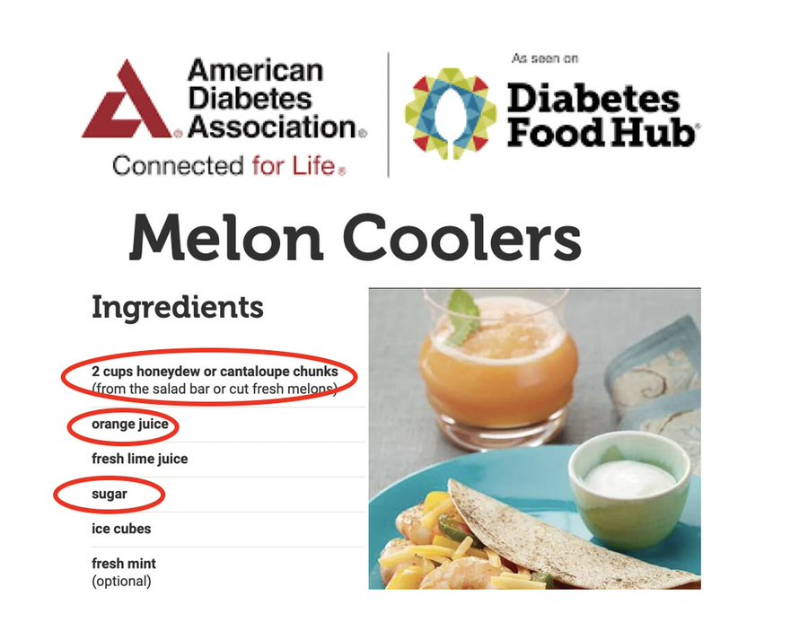 robertlufkinmd's tweet photo. Is the American Diabetes Association 
for the the promotion of diabetes?

After reading these recipes one has to wonder.

Do we need to have an American Anti-Diabetes Association 
that would actually tell people how to 
avoid carbs to reverse diabetes? https://t.co/UJiiXTnVHr