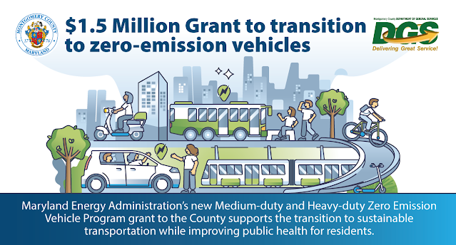 MontgomeryCoMD's tweet photo. ⚡Montgomery County scored $1.5M in grants to electrify our fleet, cutting 750,000 gallons of diesel &amp; 400 tons of greenhouse gases. 🌱 From buses to snow removal, zero-emission vehicles are driving us toward cleaner air &amp; healthier communities! 

https://t.co/FL52YVfFif https://t.co/5RDjLfB4D3