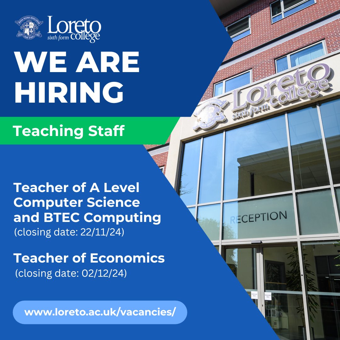 We're hiring! 📢
We have vacancies for both teaching and support staff. Visit our website to find out more tinyurl.com/4r9vxhe6
#vacancies #sixthformcolleges