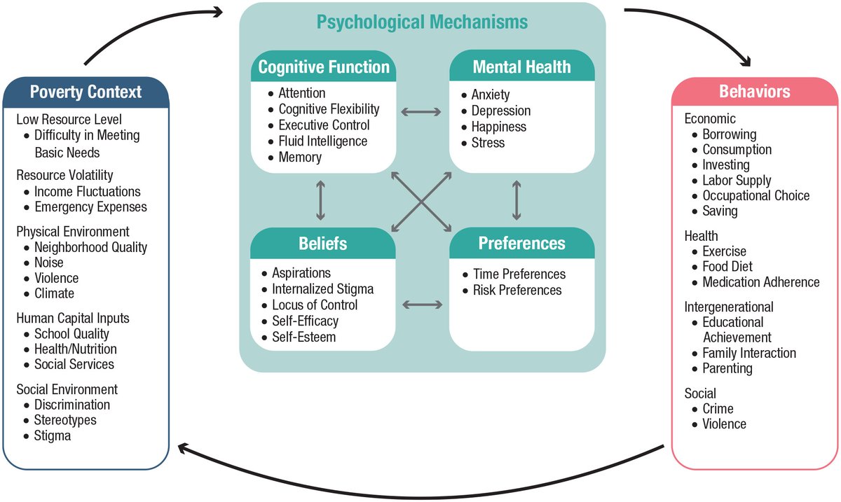 jiayingzhao's tweet image. 🚨Our new review paper "The Psychology of Poverty: Current and Future Directions" is just published!🚨
We introduce an organizing framework illustrating the causal links between poverty context, four sets of psychological mechanisms (cognitive function, mental health, beliefs,…