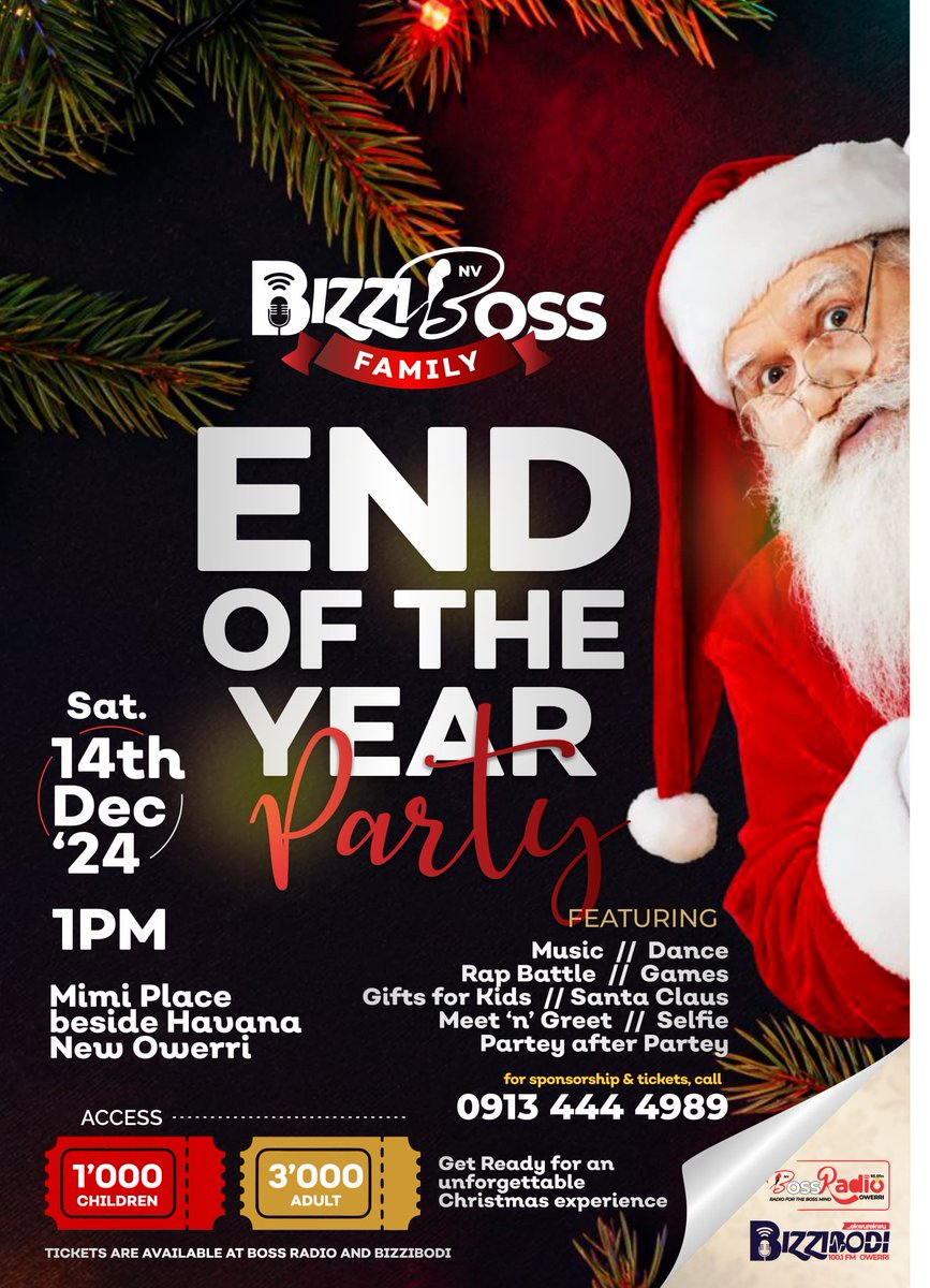 Do not miss out on what promises to be an unforgettable Christmas experience. 

#highlights
#bizzibossparty