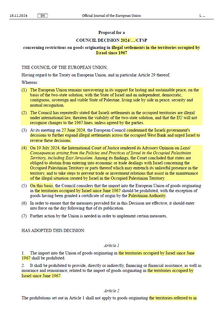 MartinKonecny's tweet photo. Borrell is proposing EU ban on import of products from illegal Israeli settlements. 

To make it easier for the EU, we've drafted the decision for them - by tweaking the 2014 EU ban on imports from Crimea.👇

Will the EU apply the same standard in the Middle East as in Ukraine? https://t.co/UKRZJjGiI8