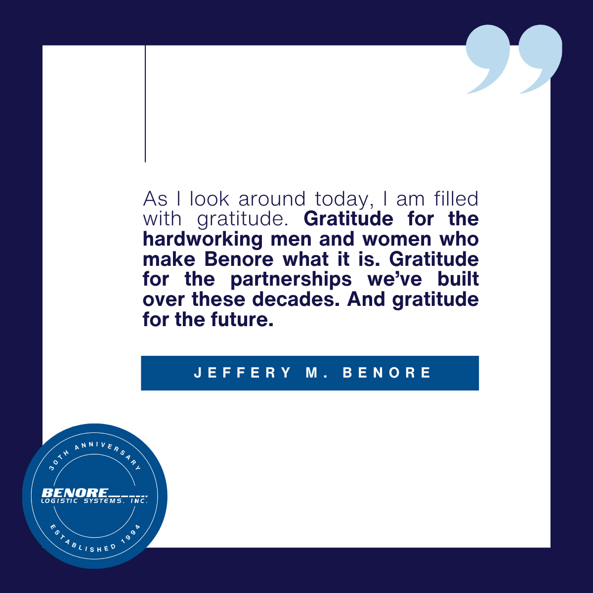 Season of thanks.

#Benore30