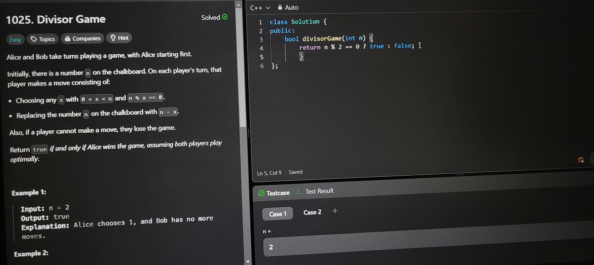 shekhar_exe's tweet photo. #Day25 of #100DaysOfCode 
18/11/2024

Solved 2 leetcode and 1 GFG Problem

🔸️Count Primes
🔸️Divisor Game
🔸️Rotate Array [ POTD ]
#Leetcode #GFG #100daysofprogress #connect https://t.co/2RL2koJ3Kg