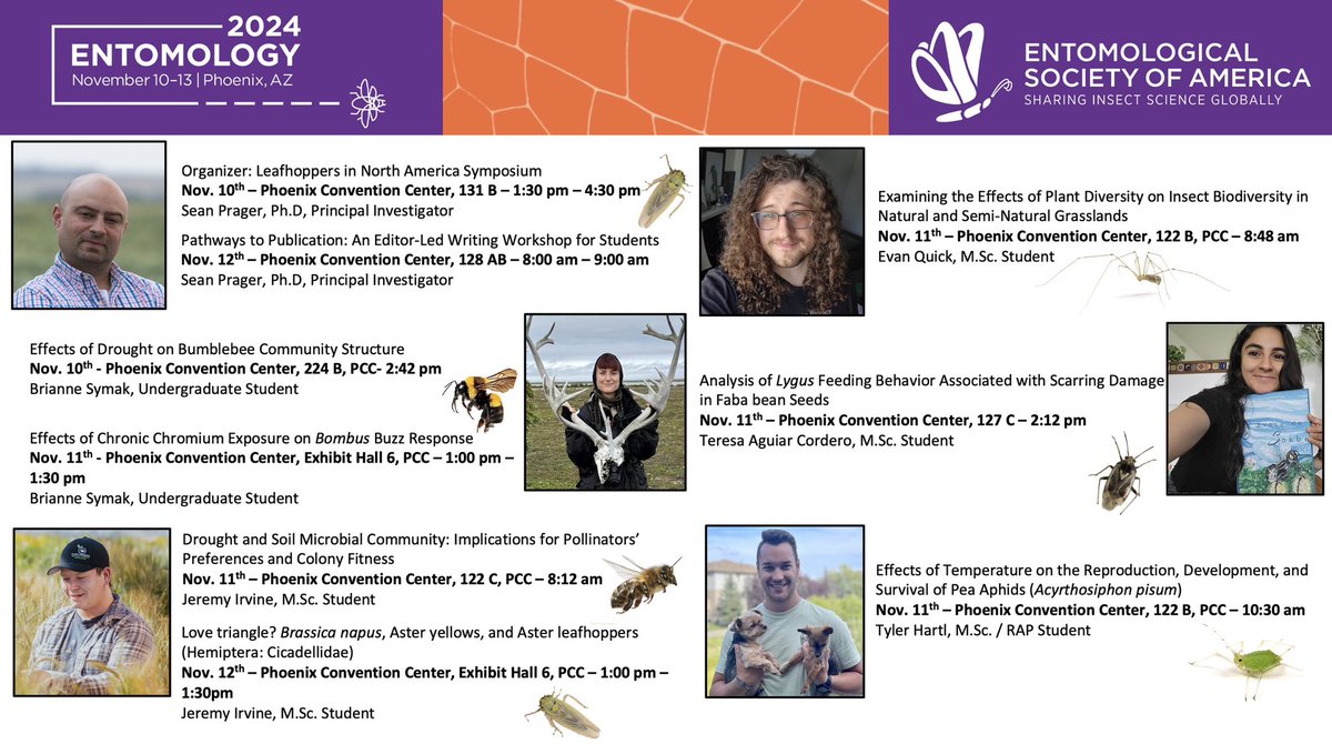 Thank you all who attended the <a href="/USaskEnt/">Prager Lab</a> student presentations, symposium, and workshop at the <a href="/EntsocAmerica/">Entomological Society of America</a> conference in Phoenix last week! Definitely one for the books! #entsoc24 <a href="/Jeremyirvine/">Jeremy</a> <a href="/TeresaAguiarC/">Teresa Aguiar</a>