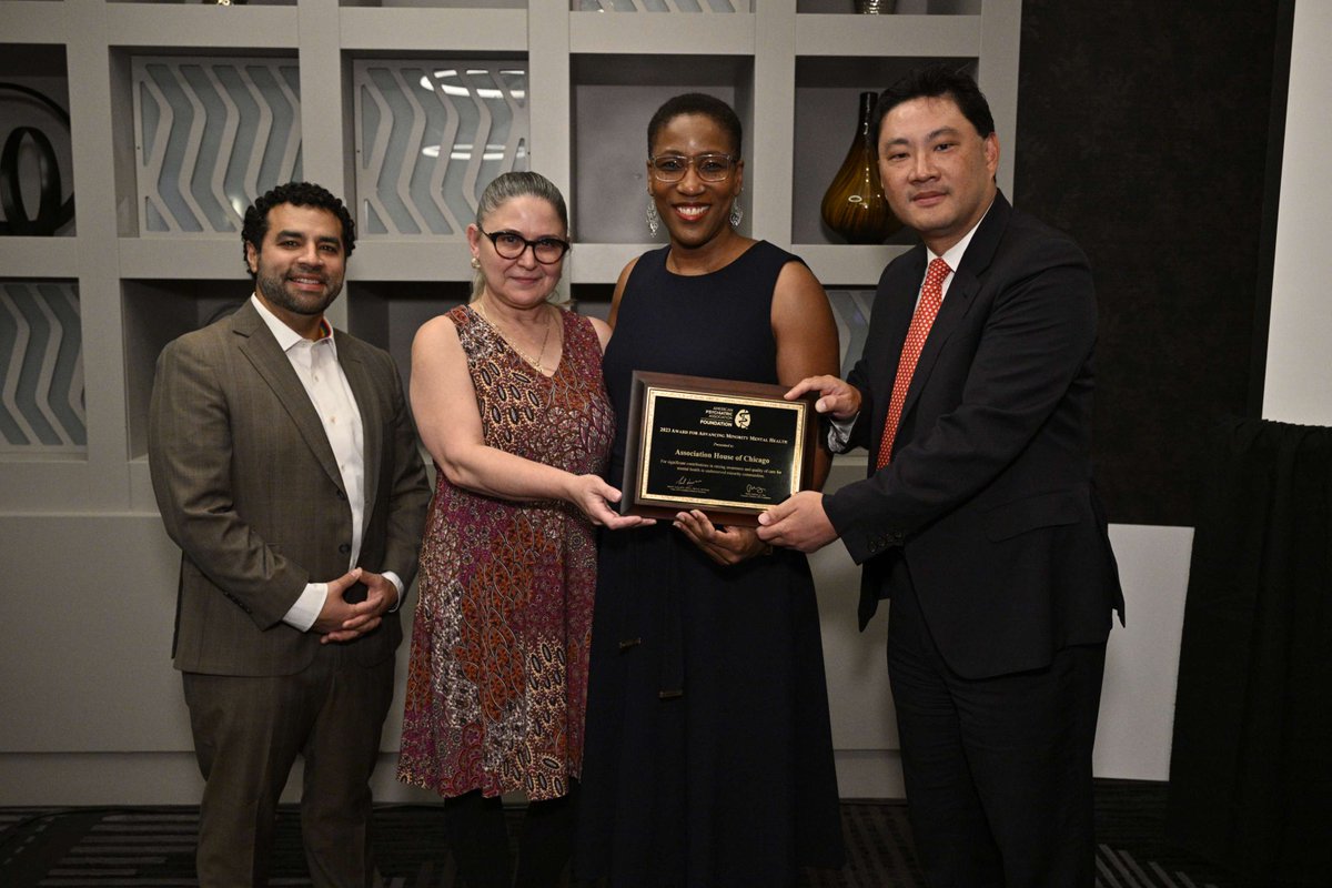 APA Foundation (@psychfoundation) on Twitter photo The 2025 Awards for Advancing Minority Mental Health application cycle is now open! <a href="/AssocHouse/">Association House</a>, one of our 2023 winners, was recognized for providing bilingual behavioral health services to young and under-employed Chicagoans. Learn more: apaf.org/our-programs/g… The 2025 Awards for Advancing Minority Mental Health application cycle is now open! <a href="/AssocHouse/">Association House</a>, one of our 2023 winners, was recognized for providing bilingual behavioral health services to young and under-employed Chicagoans. Learn more: apaf.org/our-programs/g…