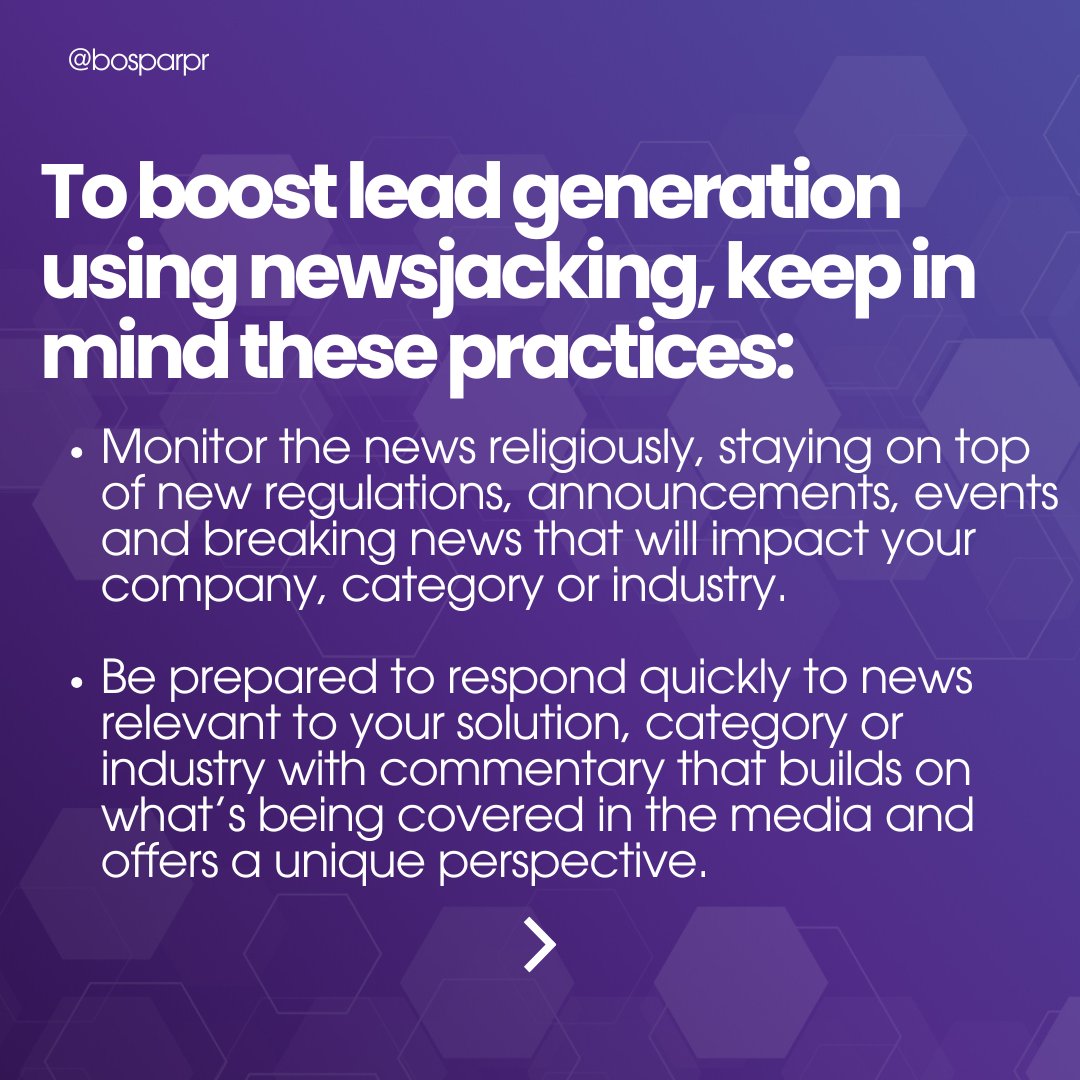 BosparPR's tweet image. #Newsjacking is one of the best ways to drive visibility and lead generation for our clients. 📈

But how does this #PolitelyPushy approach work? Joann Whitcher dives into this #PR secret weapon to lead generation. 

Dive into her insights. 👉 lnkd.in/gNBTVR8g