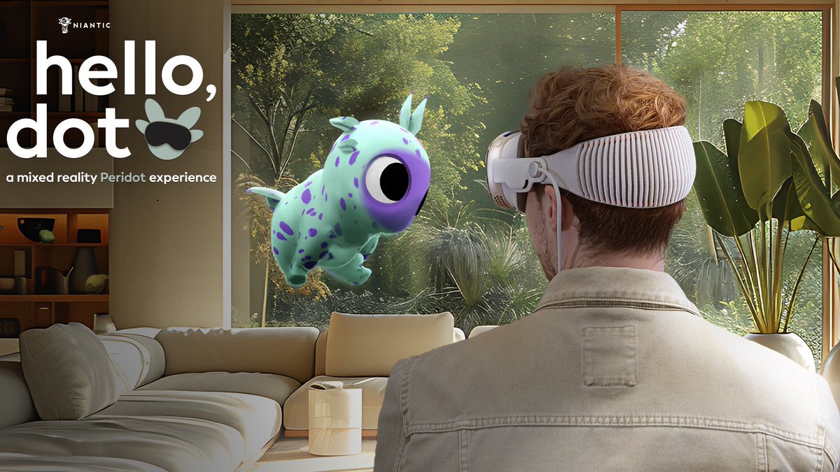 tweetsfromasim's tweet image. Today we’re launching the joy and delight of Hello, Dot – our mixed-reality @PlayPeridot experience – to @Apple Vision Pro. 👇🏽
You can download it now: apps.apple.com/us/app/hello-d…
This is a beautiful and immersive experience where you can get hands-on with your Dot and it feels…