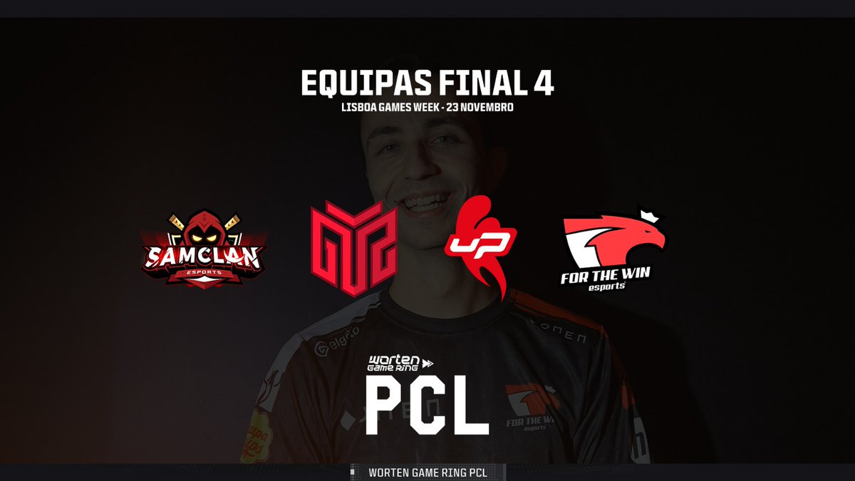 PCL🔸Worten Game Ring (@wgrpcl) on Twitter photo O TOP 4 da 𝐖𝐨𝐫𝐭𝐞𝐧 𝐆𝐚𝐦𝐞 𝐑𝐢𝐧𝐠 𝐏𝐂𝐋 está locked in!
Vais poder ver estas equipas em LAN já no próximo sábado na @gamesweek!
🏅<a href="/GTZEsports/">GTZ Esports</a>
🏅<a href="/growupesports/">growupesports</a>
🏅<a href="/ftwesports/">FTW | For The Win Esports</a>
🏅<a href="/SAMCLANesports/">SAMCLAN ESPORTS CLUB</a>
@wortenpt #WGRPCL #NPLAY O TOP 4 da 𝐖𝐨𝐫𝐭𝐞𝐧 𝐆𝐚𝐦𝐞 𝐑𝐢𝐧𝐠 𝐏𝐂𝐋 está locked in!
Vais poder ver estas equipas em LAN já no próximo sábado na @gamesweek!
🏅<a href="/GTZEsports/">GTZ Esports</a>
🏅<a href="/growupesports/">growupesports</a>
🏅<a href="/ftwesports/">FTW | For The Win Esports</a>
🏅<a href="/SAMCLANesports/">SAMCLAN ESPORTS CLUB</a>
@wortenpt #WGRPCL #NPLAY