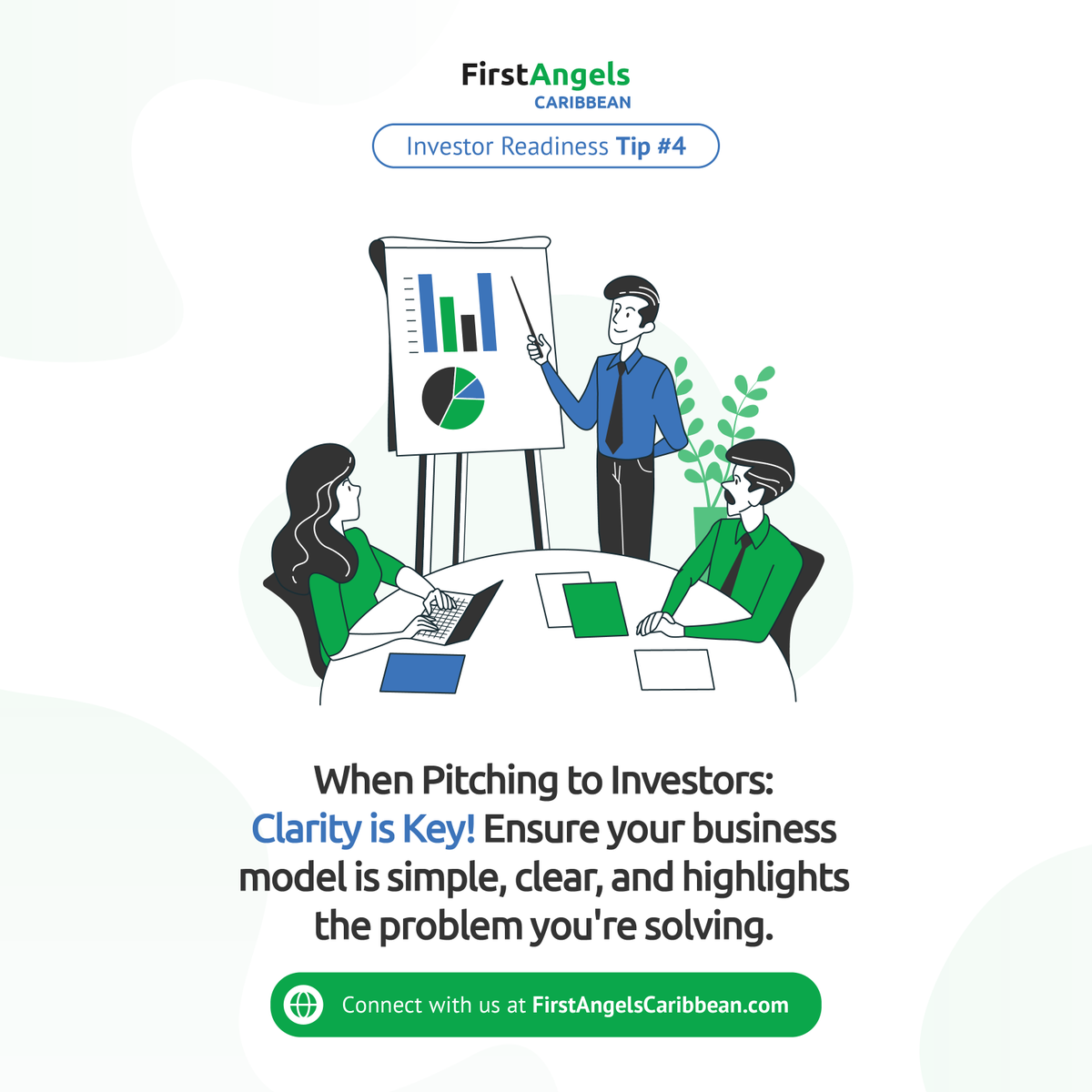 Pitch Tip: Unlock investment with a simple pitch, clear problem, and perfect solution.
 
#PitchAdvice #Tip #FirstAngelsCaribbean #FAC #Investment