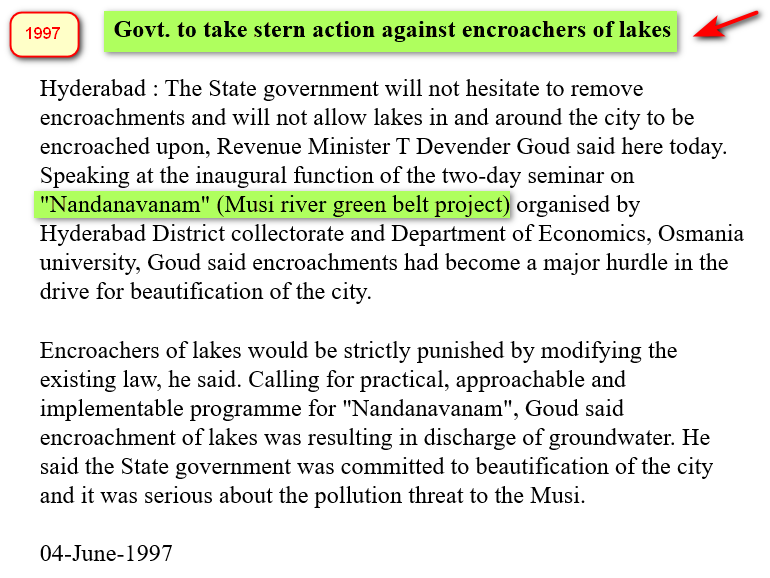 eclector1419857's tweet photo. #మూసీ #Musi #నందనవనం project
was first initiated by #CBN Govt in 1997
As usual, CROOK YSR & all artists got the project stalled
In 2005, YSR Govt launched the project again
In 2017, another drama artist KT Rao started #MRDCL but the Bar Samithi is now opposing the project https://t.co/wCPZ24XGuZ