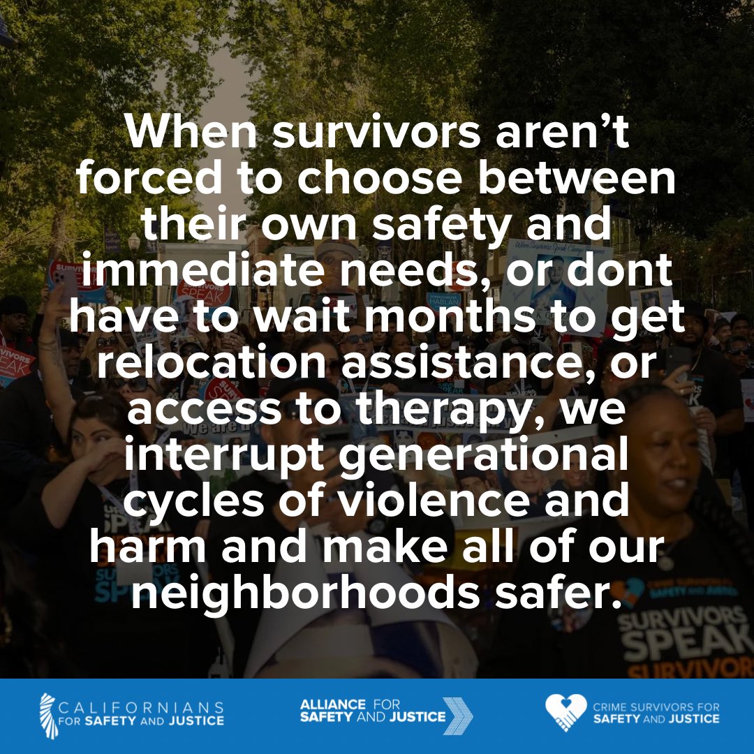 A monumental win for Survivors! WE DID THAT! 

$46 million in flexible cash assistance to serve survivors and victims of crimes directly after experiencing harm is now available in the state of California.