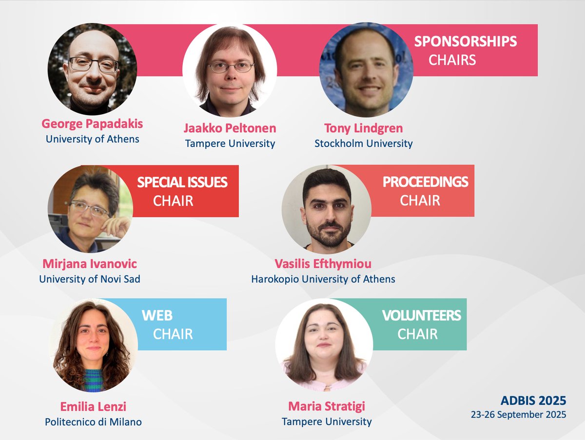 Meet the ADBIS 2025 Organizing Team!
twtr.to/mqUER