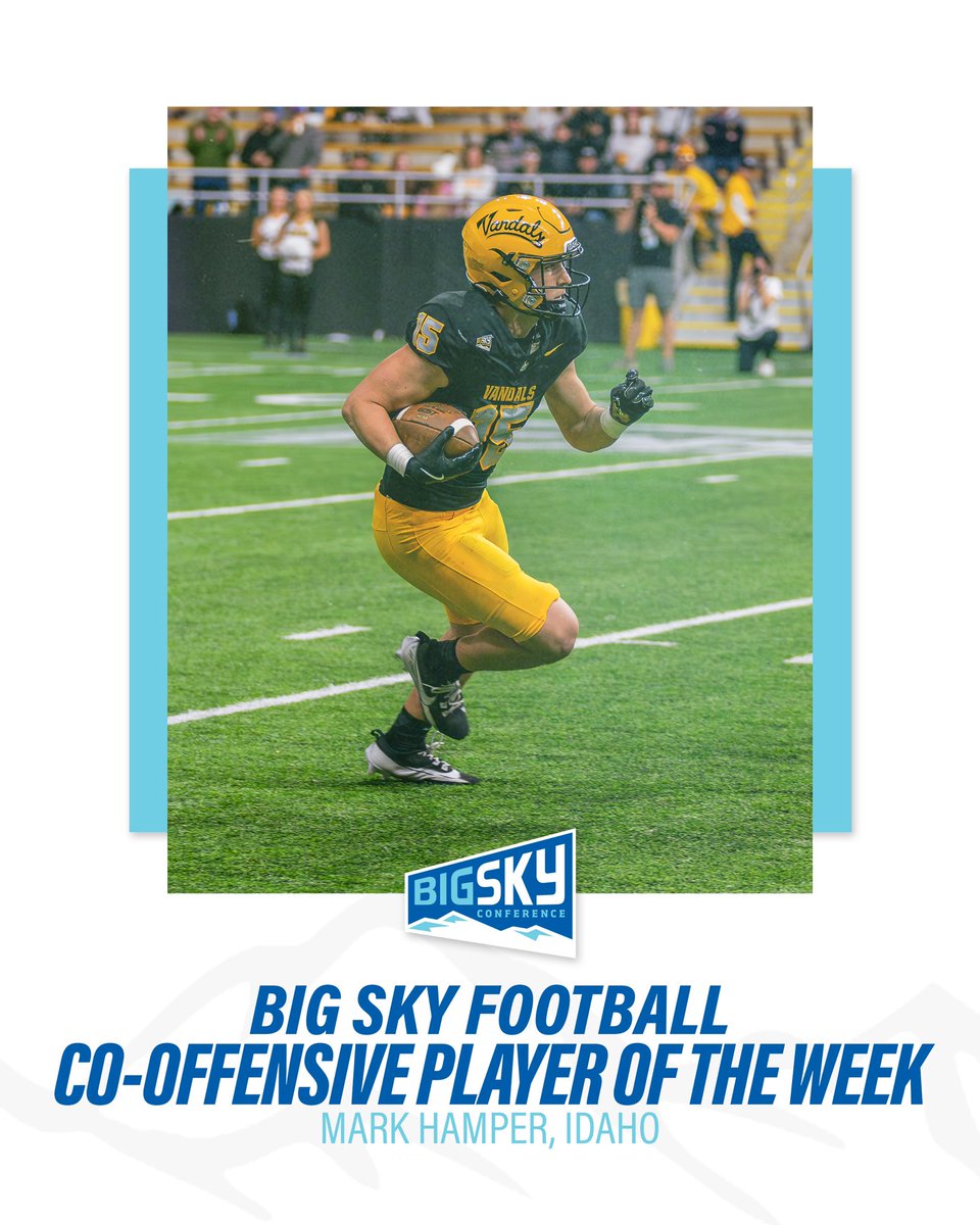 Big Sky Conference (@bigskyconf) on Twitter photo Big when it mattered most 👏
<a href="/mark_hamper/">Mark Hamper</a> had 8 catches for 187 yards and 3 TDs, with 2 TDs coming late in the game
#ExperienceElevated Big when it mattered most 👏
<a href="/mark_hamper/">Mark Hamper</a> had 8 catches for 187 yards and 3 TDs, with 2 TDs coming late in the game
#ExperienceElevated