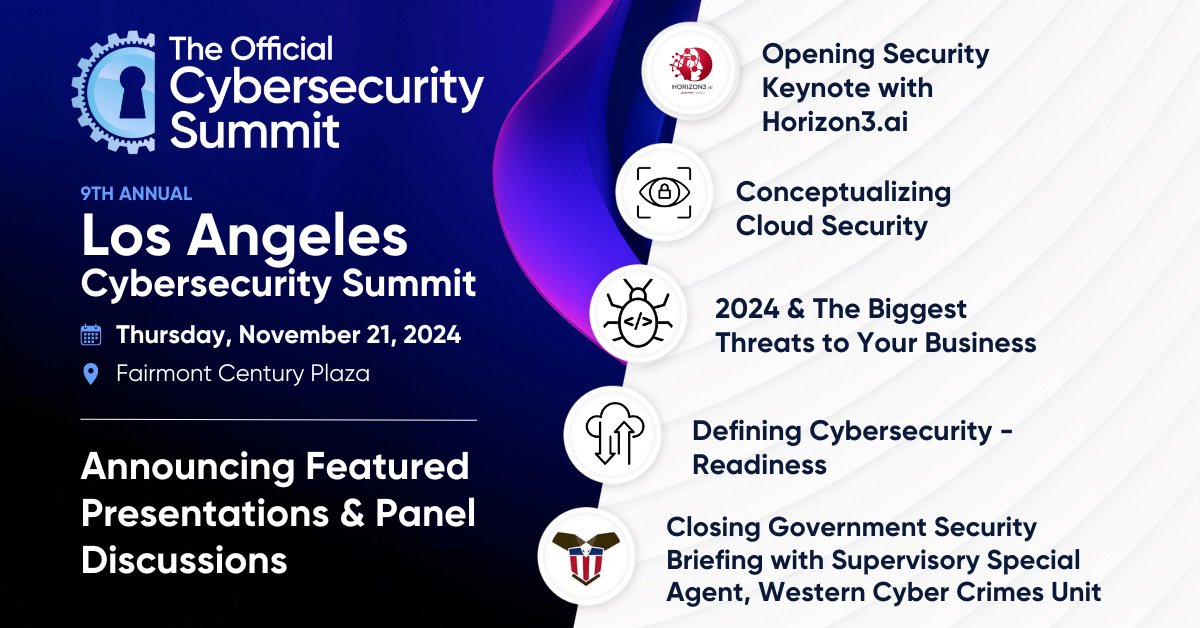 Attention Cybersecurity Professionals!

Join us this Thursday, November 21st, in Los Angeles for the Los Angeles Cybersecurity Summit!

Secure your Free Admission with Code: CSS24-USCSMAG

Register Now! bit.ly/3YX5nDP 

By attending, you will gain insights from industry
