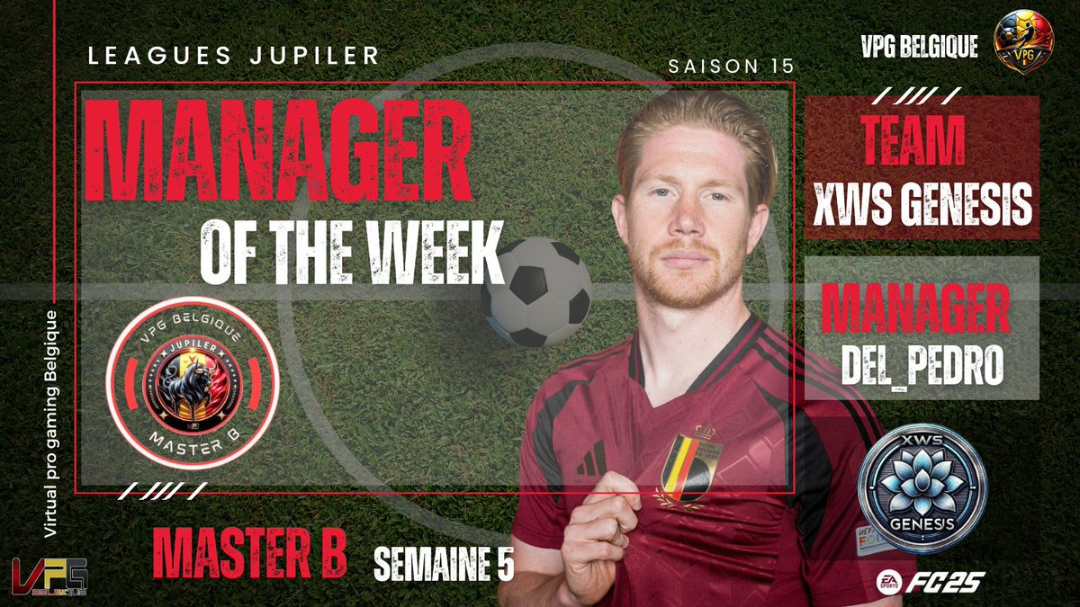 Manager of the week semaine 5 <a href="/belgique_vpg/">VPG BELGIQUE 🇧🇪</a>  Master B League Jupiler 🇧🇪 <a href="/xWSGenesis/">xWS GENESIS</a> 
#esport #clubpro #fc25