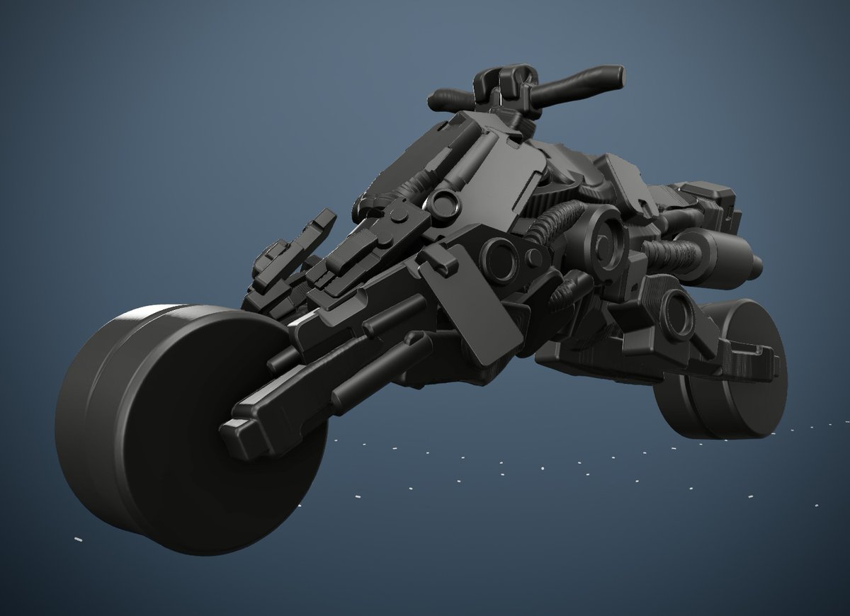 Xaynders's tweet photo. First hour of doodling in @Substance3D Modeler following @MechNuggets intro tutorial. Still a lot of things to figure out, but it’s super fun!

#sculpting #3D #scifi #vr #bike https://t.co/HZcCyVDIkI