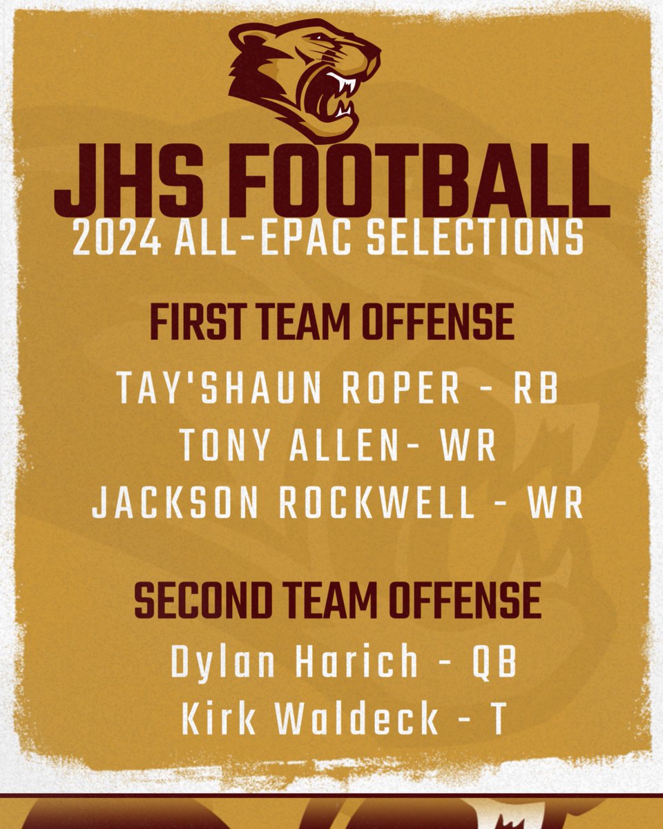 Congrats to our ALL-EPAC Football Offensive selections!