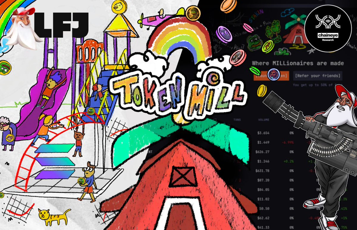 Enter the Mill: a better way to launch a token

<a href="/LFJ_gg/">LFJ.gg</a> launched #TokenMill, a one-stop hub for permissionless tokens creation w/ a novel BCAMM model.

Already bored, right? I betcha.
Let’s try again.

Token Mill is the perfect on-chain playground for pre-rich retardios like us.