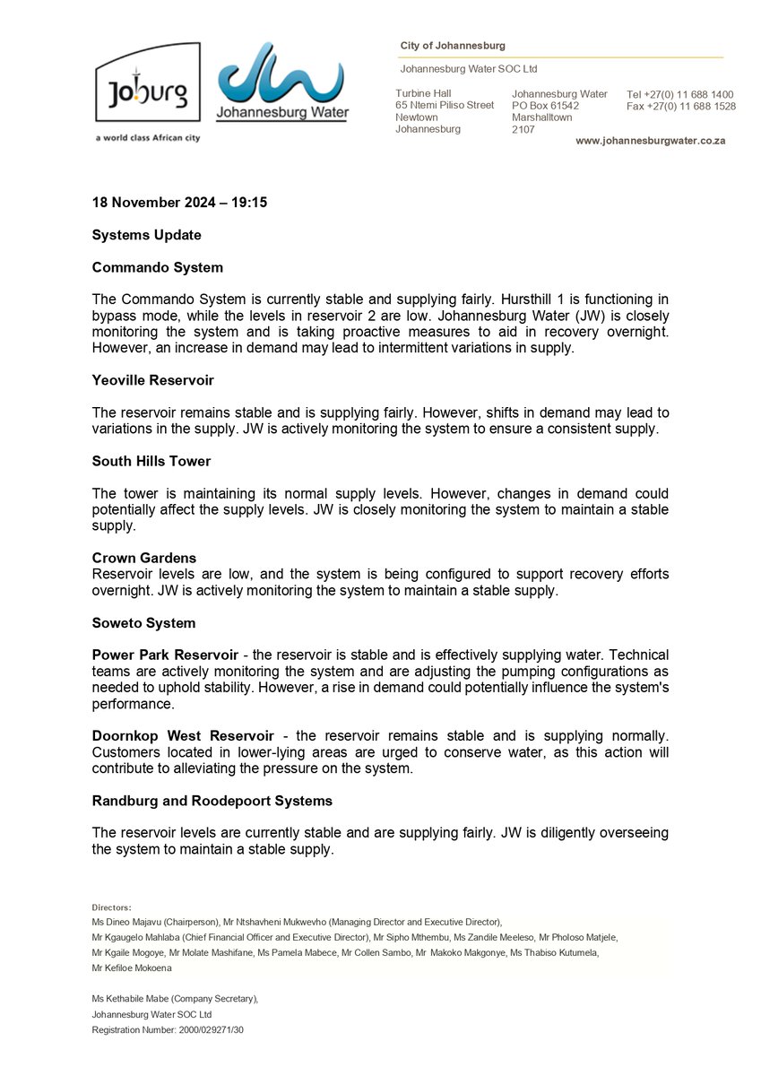 Johannesburg Water tweet media