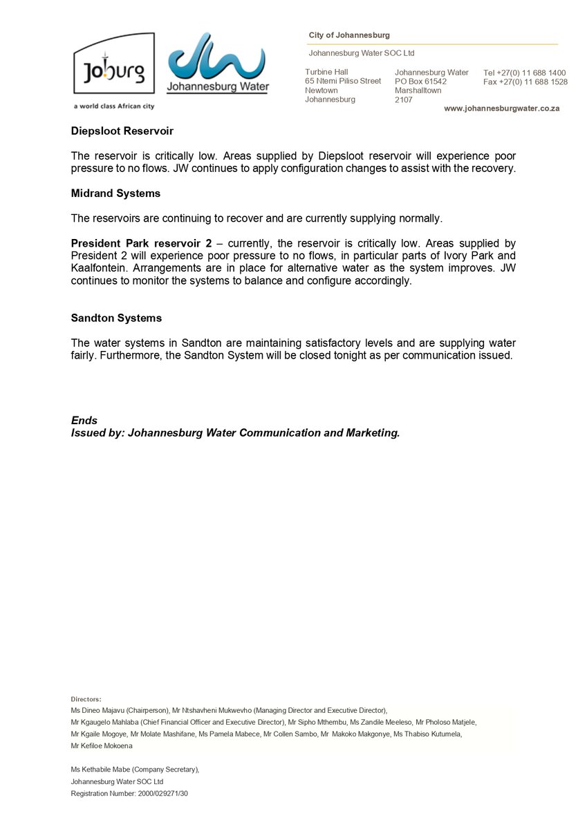 Johannesburg Water tweet media