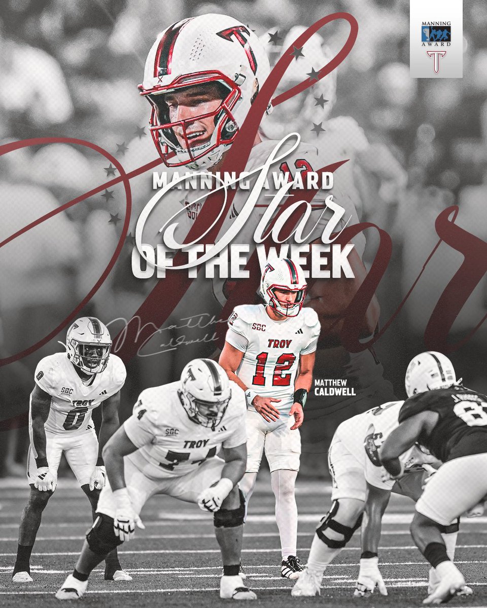 Troy Trojans Football 8xβοΈ (@troytrojansfb) on Twitter photo ππΌπππππ βοΈ
Go Vote for Matthew Caldwell to be the <a href="/SugarBowlNola/">Allstate Sugar Bowl</a> Quarterback of the Week πππ
allstatesugarbowl.org/news/2024/11/1β¦
#BattleReady | #OneTROY βοΈπ ππΌπππππ βοΈ
Go Vote for Matthew Caldwell to be the <a href="/SugarBowlNola/">Allstate Sugar Bowl</a> Quarterback of the Week πππ
allstatesugarbowl.org/news/2024/11/1β¦
#BattleReady | #OneTROY βοΈπ