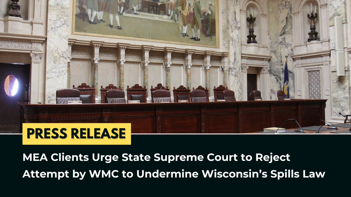Our amicus brief warns that if Wisconsin Manufacturers &amp; Commerce succeeds in gutting the Spills Law, it could have devasting consequences for public health and natural resources. The court will hear oral arguments in the case on Jan 14.  midwestadvocates.org/spills-law