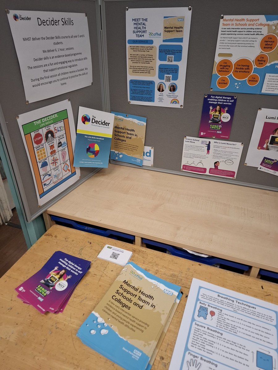 AllSaintsCofE's tweet image. Signposting mental health support as part of Parent/Carer Evening. The Mental Health Support Team provide invaluable support to pupils and their families at All Saints CofE Primary School. #Axminster #EastDevon