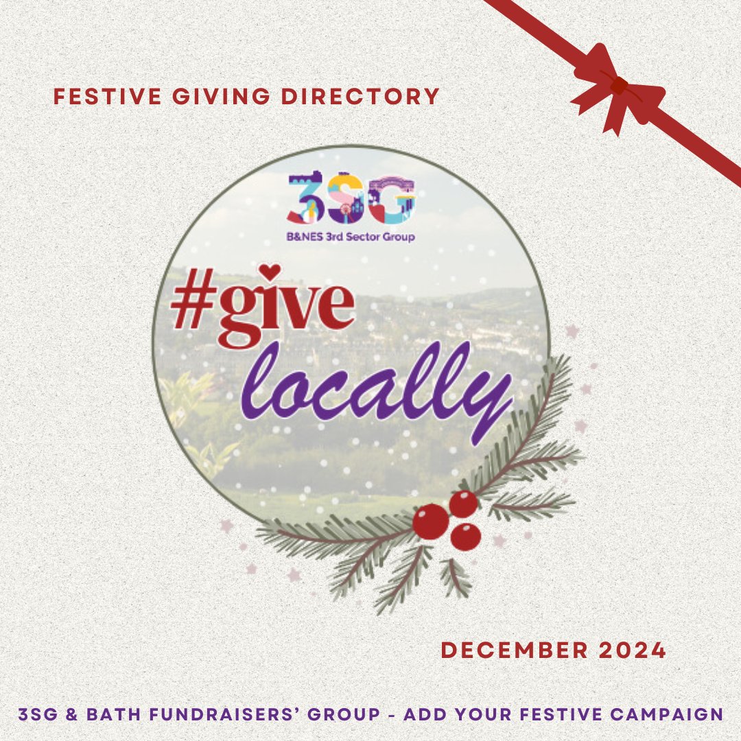 'Tis the season of giving! 🎁 This year, 3SG &amp; Bath Fundraisers' Group have launched a pilot initiative to encourage local giving this festive season. 
Local charitable orgs can submit their Xmas Campaigns to our Directory for promotion ✨ 
Find out more 👉bit.ly/48Uel9e