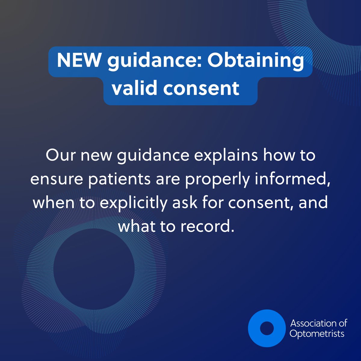 NEW AOP guidance: Obtaining valid consent  

Our new guidance explains how to ensure patients are properly informed, when to explicitly ask for consent, and what to record.  

Click here for the full guidance: ow.ly/zc8L50U9jnq