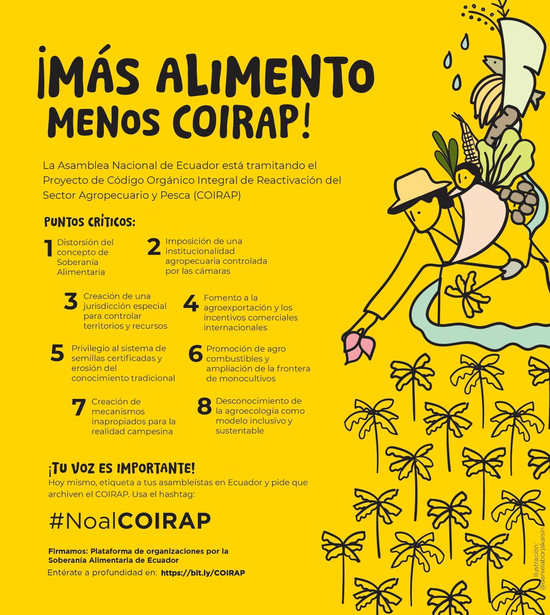 ColectivoAgroEc's tweet photo. En la @AsambleaEcuador Ase discute proyecto de ley #COIRAP que impulsa la agroindustria y las semillas industriales. Súmate a la campaña. ¡Necesitamos tu voz! ¡Juntos defendamos nuestro alimento!
#noalcoirap https://t.co/2fLsJyyXdK
