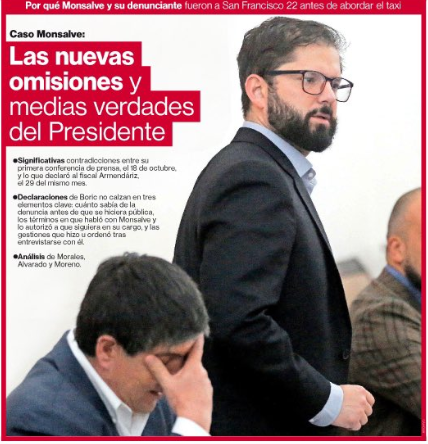 Iherreraa's tweet photo. #sinfiltros_tv Boric ha mentido desde que llegó al poder y con el caso Monsalve ha mentido, omitido y reversionado sus dichos.  Un presidente que miente una y otra vez y que, para peor, es descubierto en sus mentiras, no merece seguir en el poder https://t.co/6yqznfjdvu