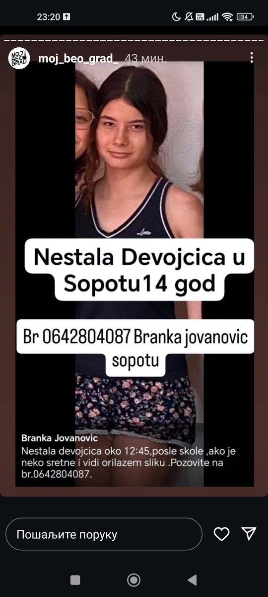 sanjazivi's tweet photo. Nestala https://t.co/Ktde4X8PT6