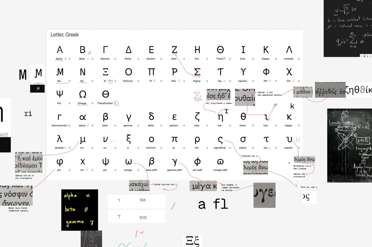 Corca_math's tweet image. We're not just building a math editor; we're also want to make math more readable. That's why we're designing a custom math font. Here's a glimpse of our discussion on the Greek alphabet