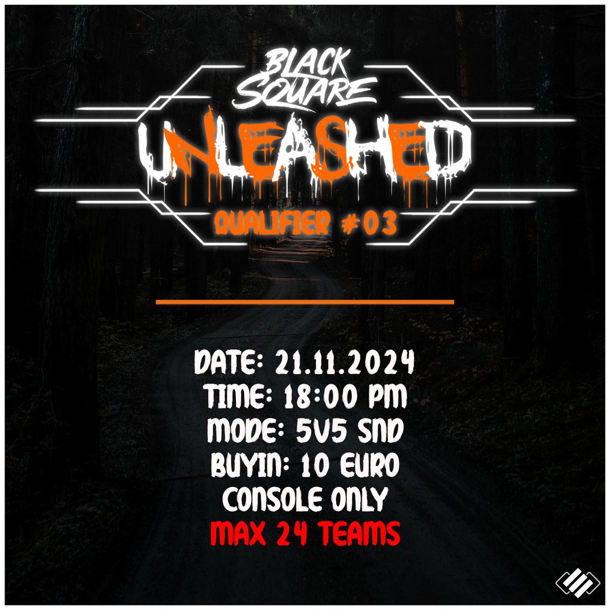 BlackSquareGG's tweet photo. ◼ Unleashed Qualifier #02 / #03 ◼

Wir starten die Anmeldung für die 2. / 3. Quali Mittwoch &amp; Donnerstag ab jeweils 18 Uhr.

Zur Anmeldung: https://t.co/7FVQP7yoAy
—————
Info Sheet: https://t.co/VKECglTrqm
Rules: https://t.co/l57Yt3PrF1
Points: https://t.co/TiQje5I3Cu https://t.co/cbcfbJcm8G