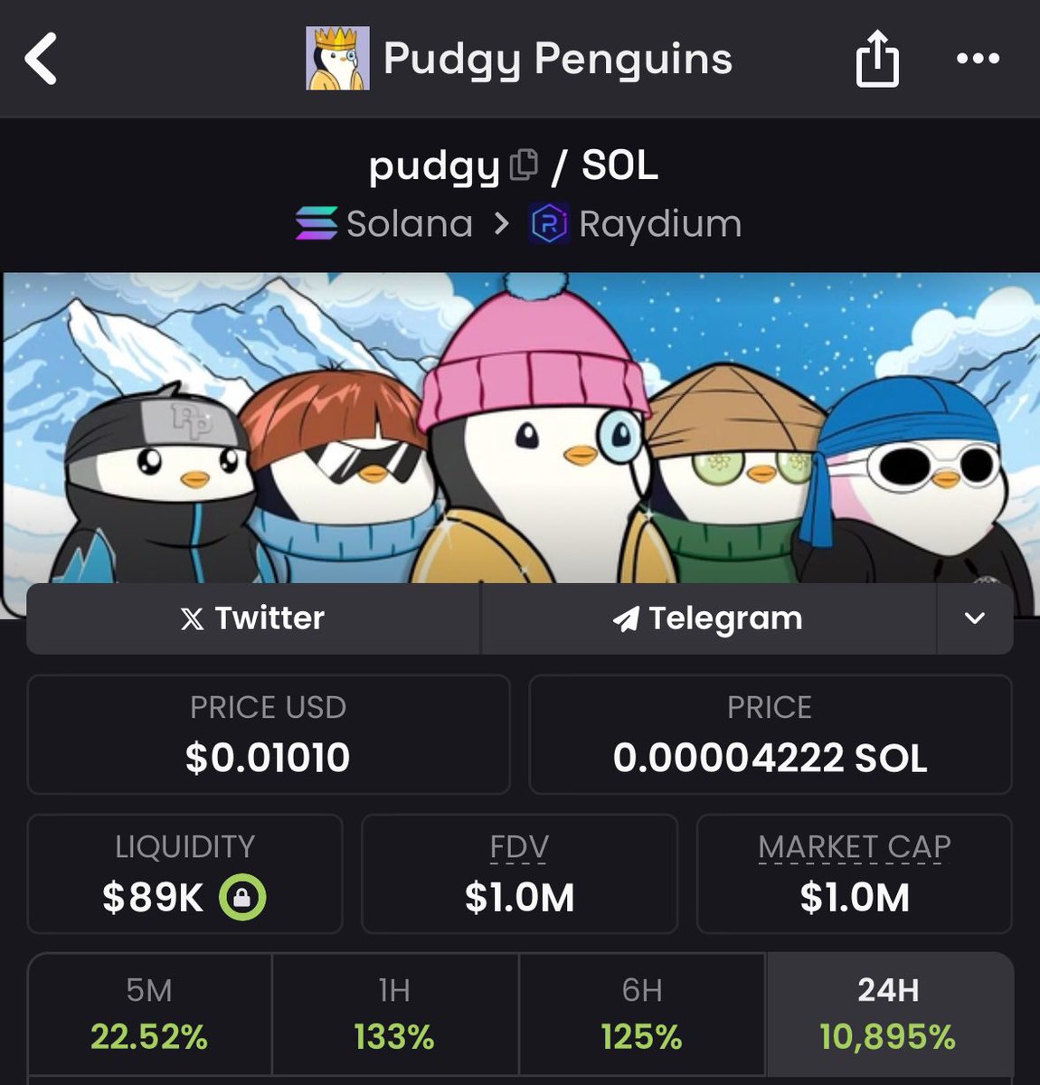 $pudgy first to 1m, $im bro have one job to do now