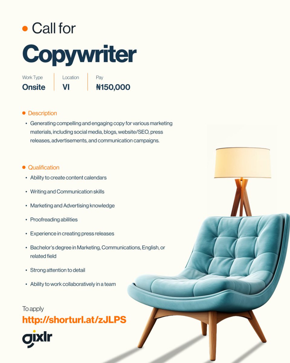 Dr Elsie NG (@drelsie15) on Twitter photo If you know anyone who needs this tag them
Apply here: shorturl.at/zJLPS
Courtsey <a href="/GixlrHq/">Gixlr (Hire Better Design Talent in 72 hours)</a>
#socialmediamanagementjobs #contentcreatorjobs #copywritingjobs If you know anyone who needs this tag them
Apply here: shorturl.at/zJLPS
Courtsey <a href="/GixlrHq/">Gixlr (Hire Better Design Talent in 72 hours)</a>
#socialmediamanagementjobs #contentcreatorjobs #copywritingjobs