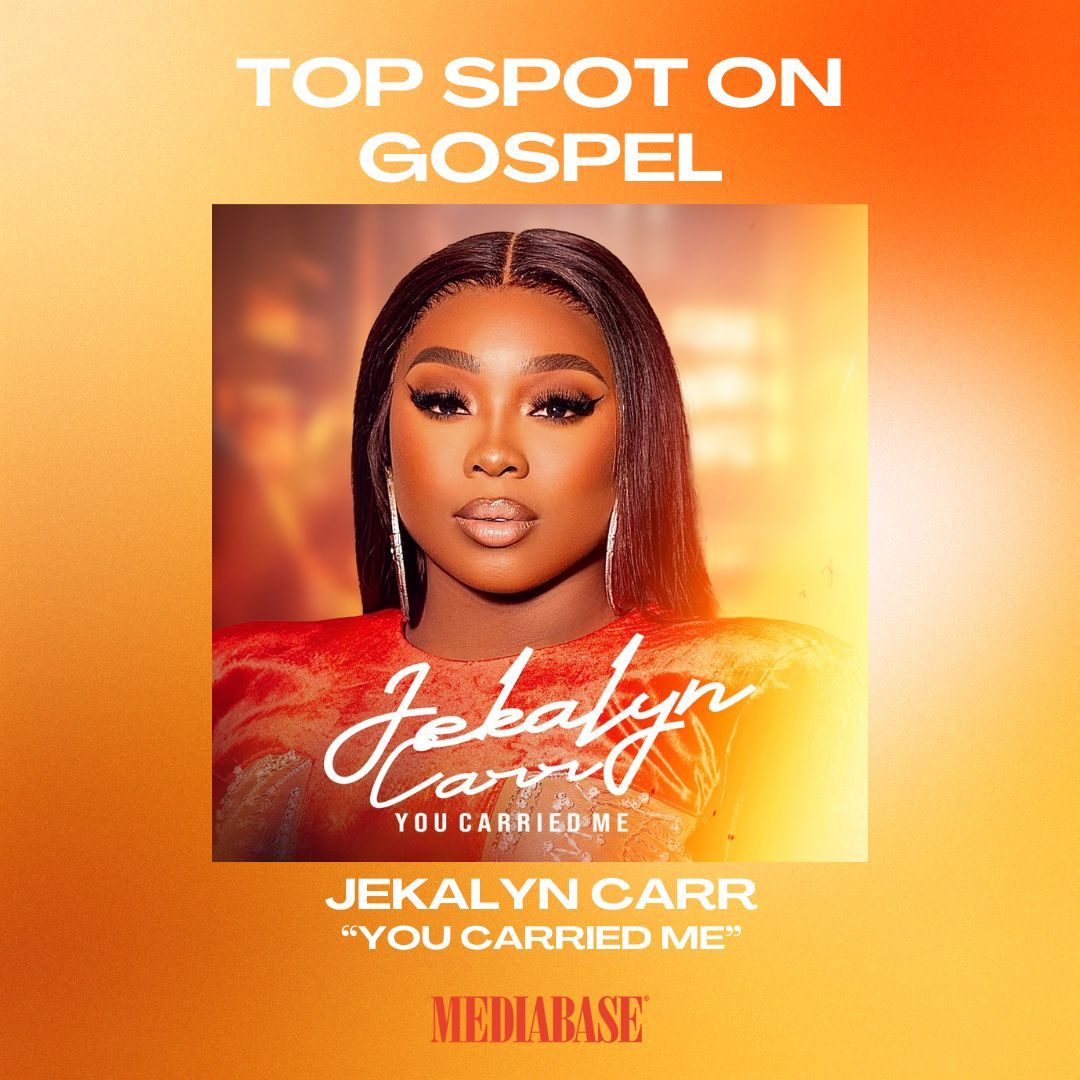 MediabaseCharts's tweet image. @JekalynCarr's powerful vocals shine on "You Carried Me." This inspiring song is now No. 1 on the Mediabase Gospel chart. 🙏 

#JekalynCarr #YouCarriedMe #Gospel #Mediabase