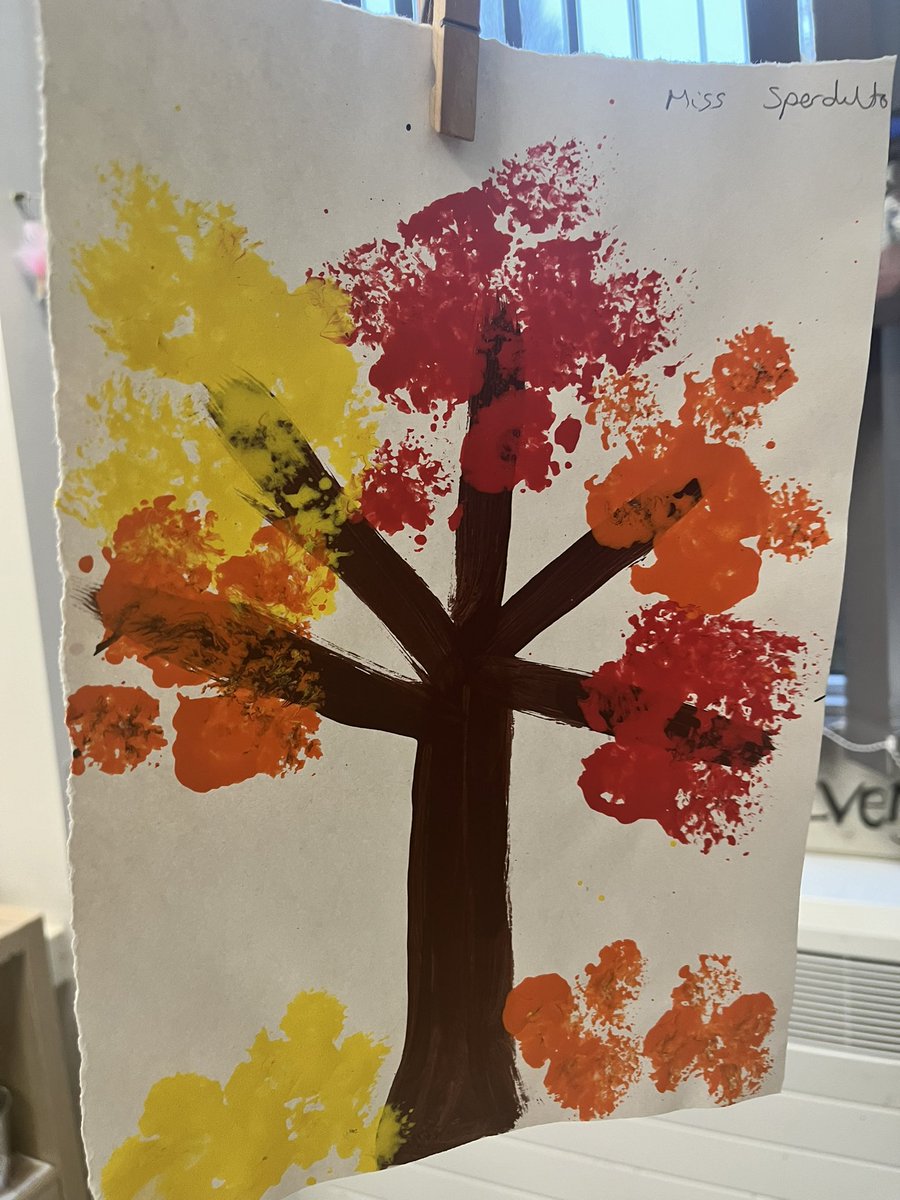 christinasperd1's tweet photo. Some of our Autumnal art work using sponges and printing from before half term 🍂🍁 #eyfs #artwork #autumn2024 @ChristinaSperdu https://t.co/s6CPdxlKva