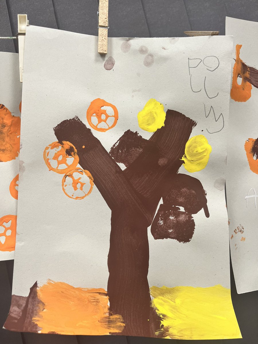 christinasperd1's tweet photo. Some of our Autumnal art work using sponges and printing from before half term 🍂🍁 #eyfs #artwork #autumn2024 @ChristinaSperdu https://t.co/s6CPdxlKva
