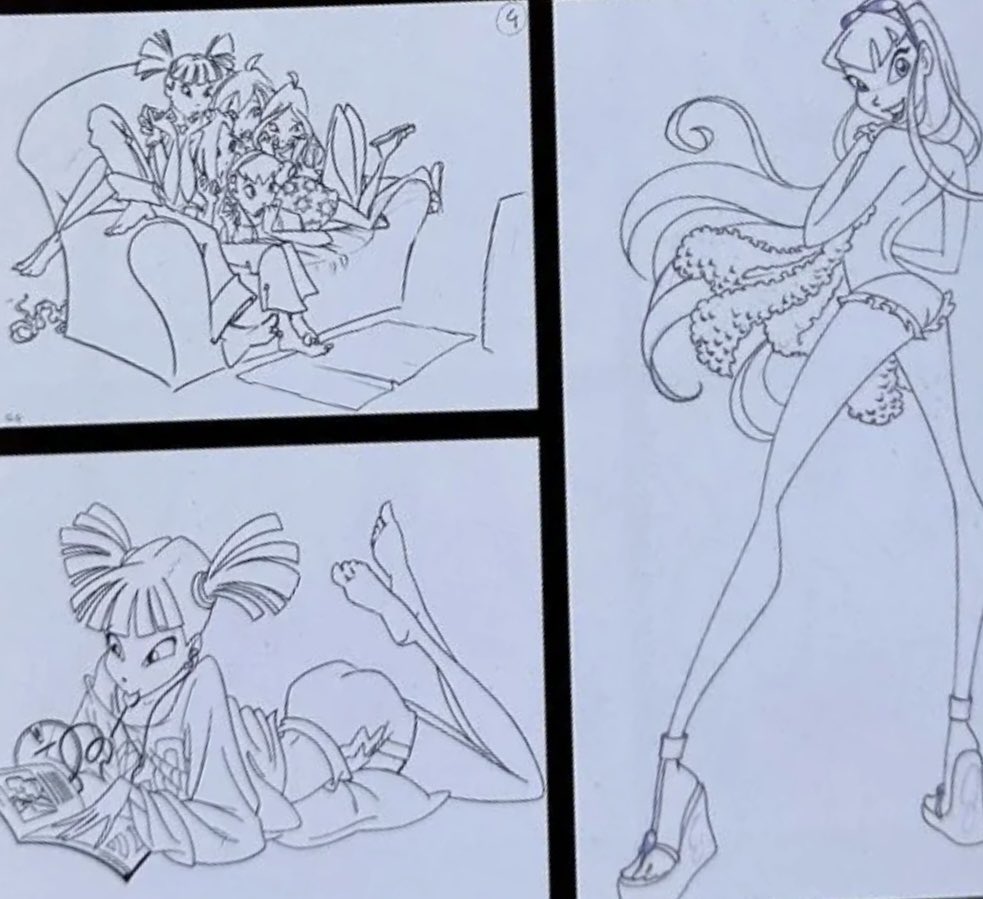 OocWinx's tweet photo. quelques artworks jamais diffusés des Winx, jugés « trop sexy » (2004) https://t.co/DAS0yLflf9