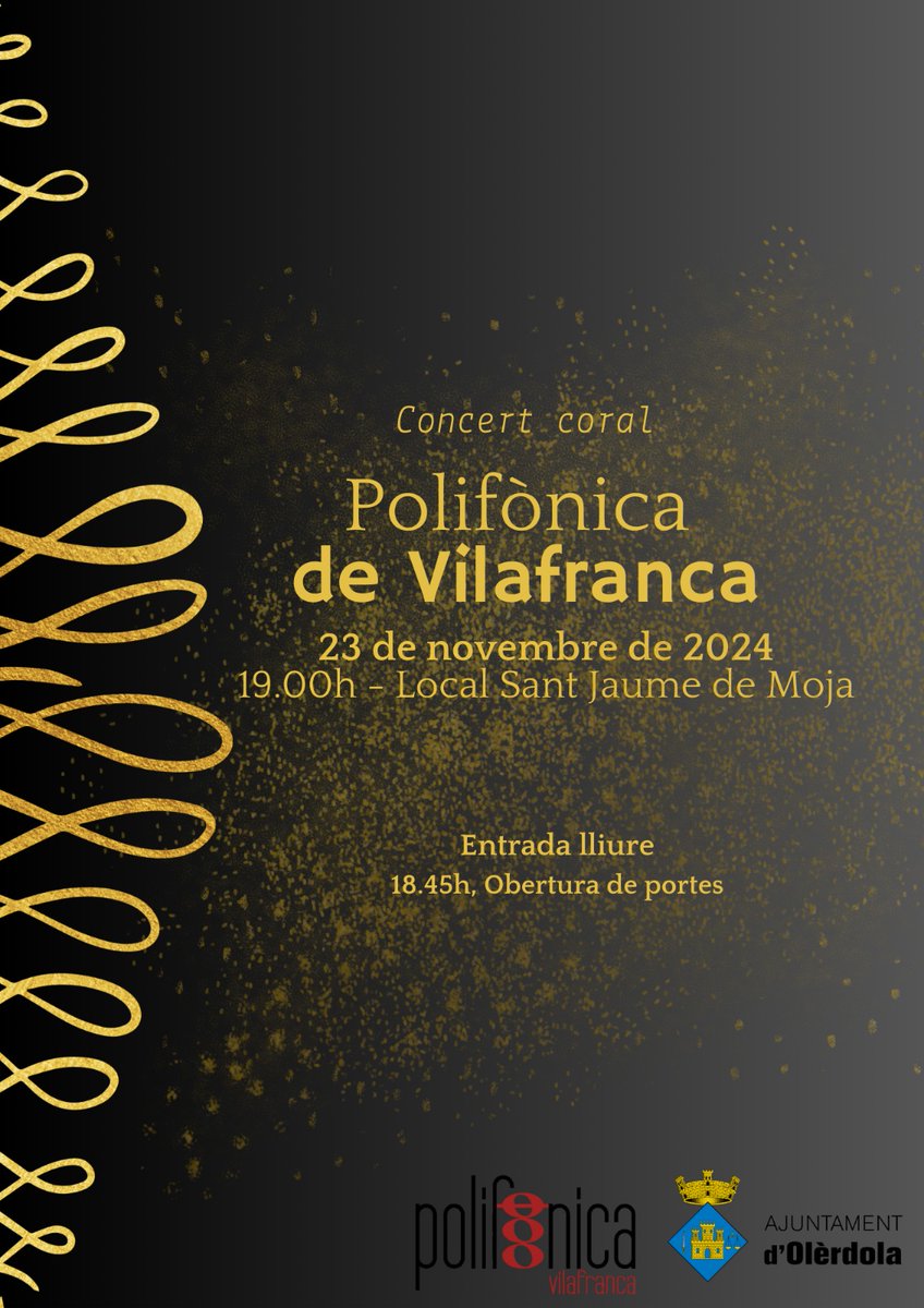 Aquest dissabte farem el programa sons d'aquí i sons d'allà i algunes cançons de Nadal a Moja!

📅 Dissabte 23 de novembre 
🕕 19:00h
📍Local Sant Jaume de Moja
Entrada lliure 

<a href="/AjOlerdola/">Comunicació Olèrdola</a> 
#músicacoral #música